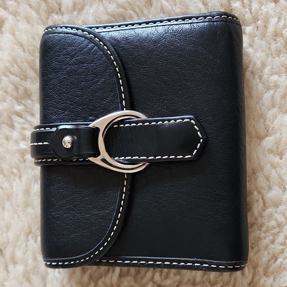 Great Dooney & Bourke Compact Black Leather Snap Tri-fold Wallet 🖤❤️ - Picture 16 of 16